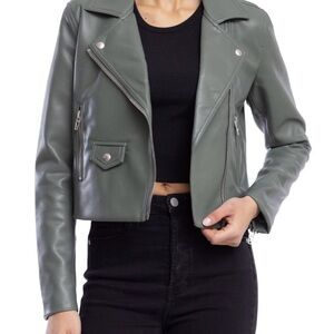 Blank NYC Sage Green Faux Leather Jacket